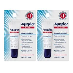 2 Pack Aquaphor LIP Repair Severely Dry Lips Balm Soothe Shea Butter .35 oz/10mL